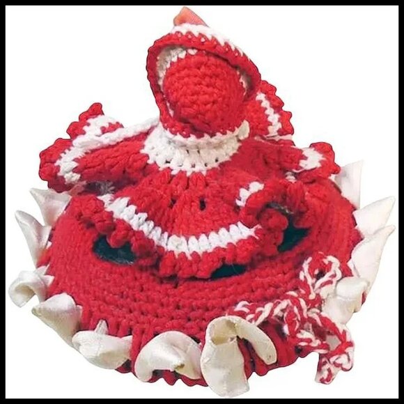 Vintage Half Doll Vanity Box / Powder Jar / Trinket Box / Dresser Jar - Picture 7 of 11